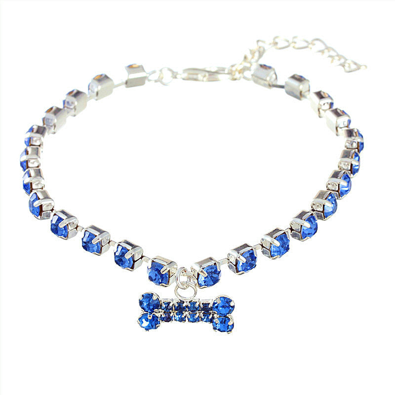 Rhinestone Bone Pendant Rhinestone Necklace