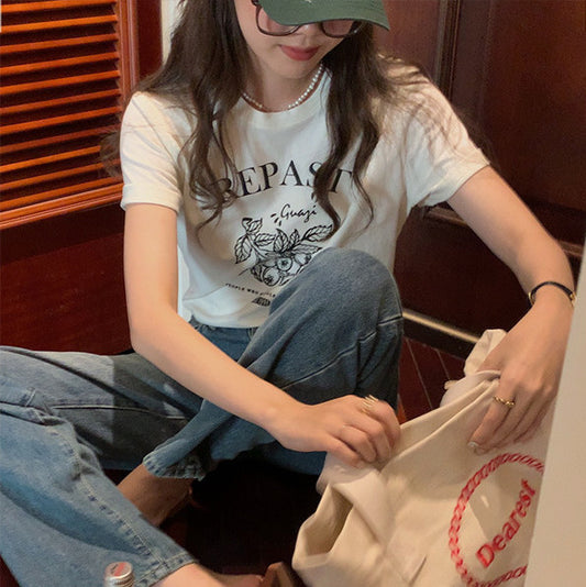 New Round Neck Loose And Slim Women's T-shirt