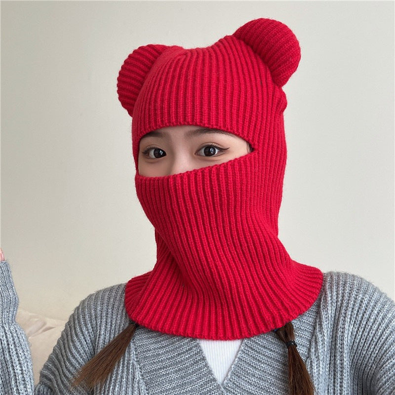 Women's Bear Ears Wool Pullover Hat