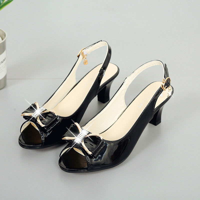 Women's Casual Peep Toe Plus Size Shoes With Buckle