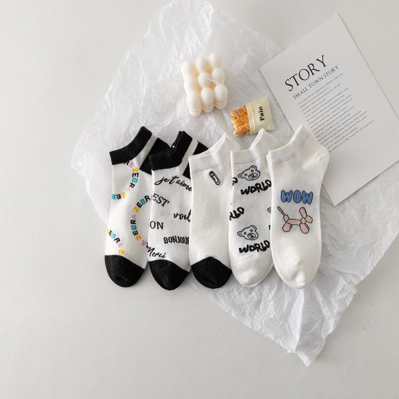 Socks Female Japanese Cartoon Shallow Mouth Casual Socks