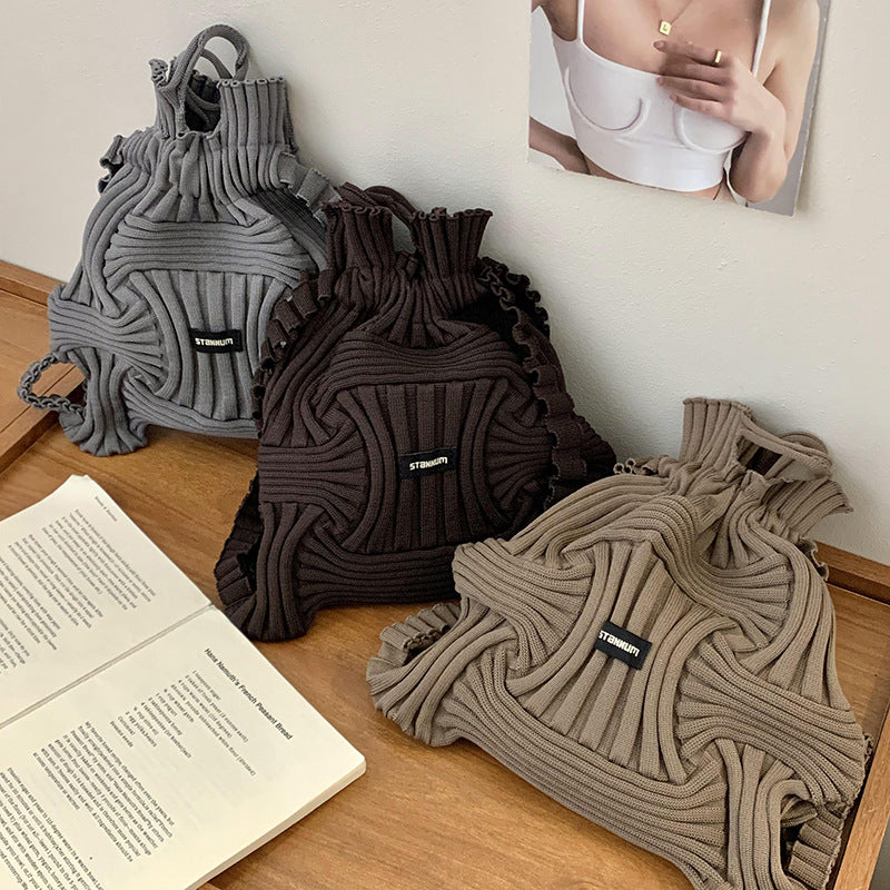 Personalized Niche Design Casual Knitted Woven Handbag