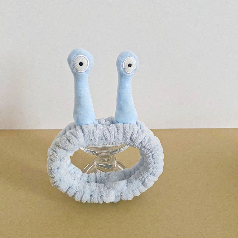 Cartoon Funny Snail Cute Face Wash Mask Plush Hair Band