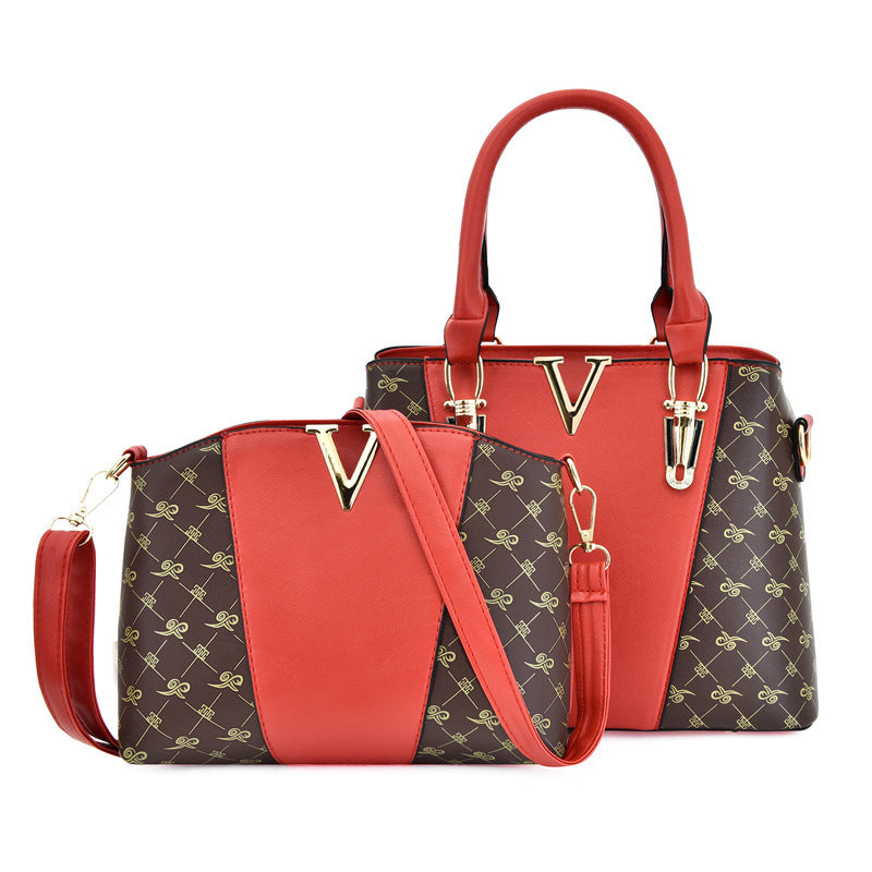 Fashion Handbag Hit Color Printing One Shoulder Messenger Bag