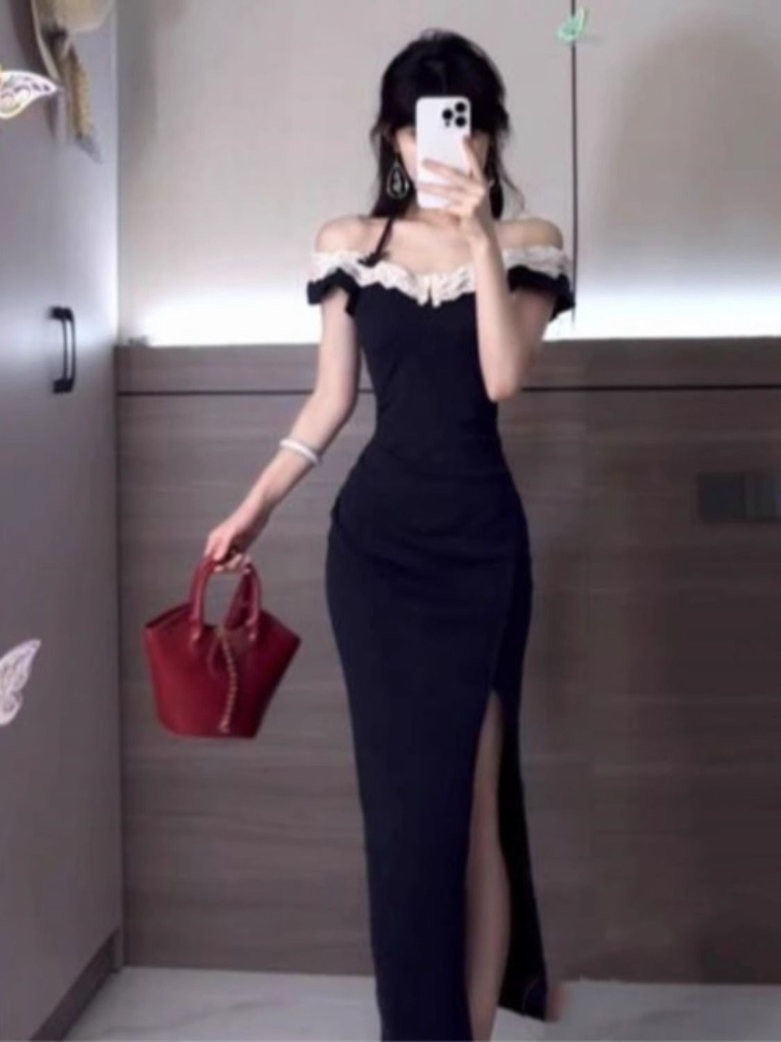 French-style Chic Lace Cutout Patchwork Summer Dress For A Sassy Edgy Look