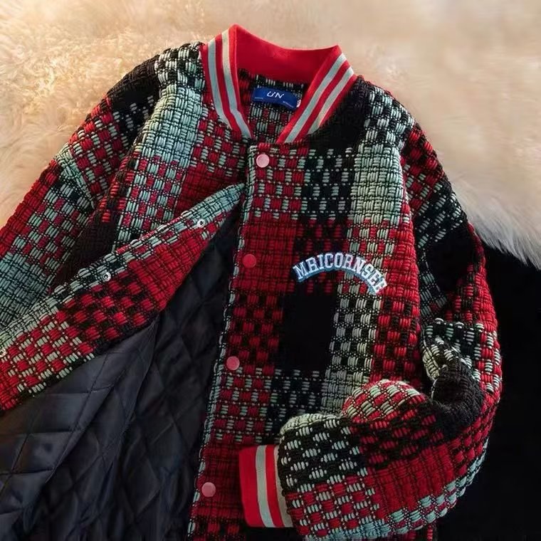 Classic Style Plaid Coat Trendy Pu Shuai Fried Street Design Sense Japanese-style Retro Loose Jacket
