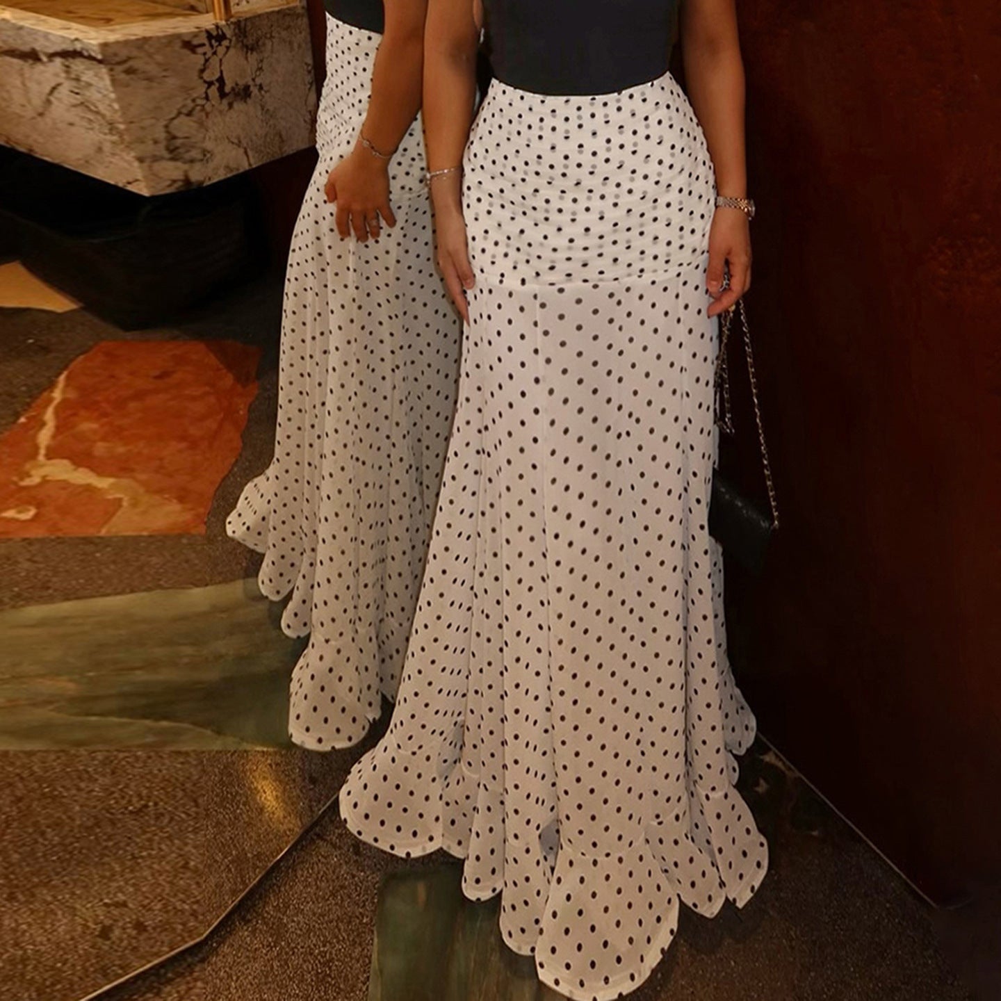 Sweet Youth-Enhancing Polka-Dot Pleated Skirt