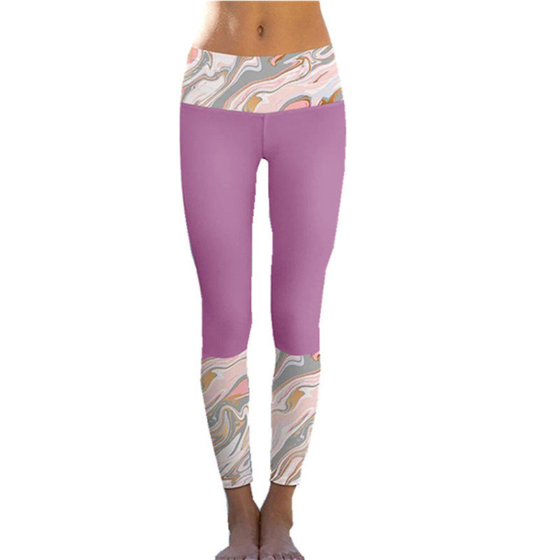 Women's Printed Sports Yoga High Waist Stretch Tights