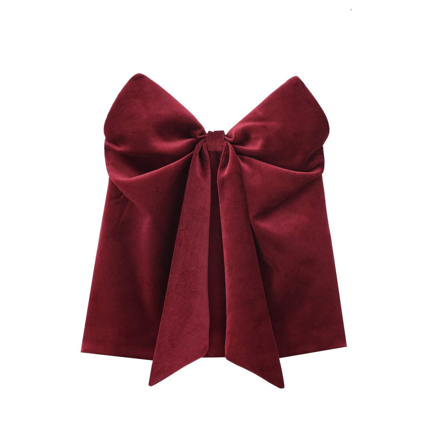Fashion Design Bow Velvet Top