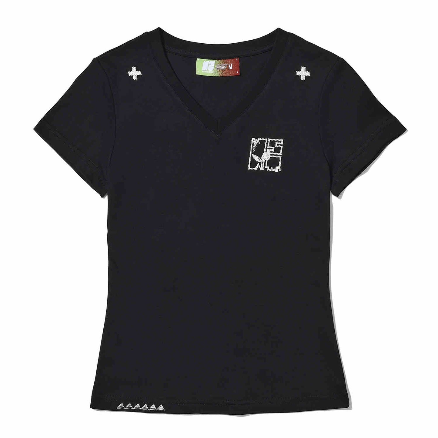 New Summer Sequin Lines All-match V-neck Slim-fit Short-sleeved