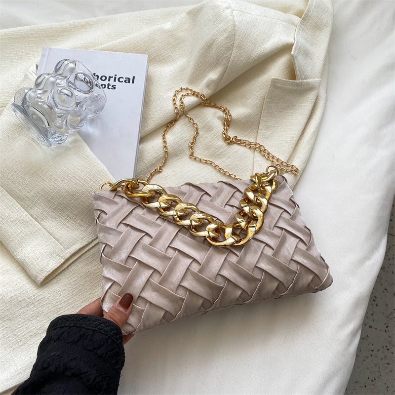 Simple Chain Shoulder Bag Solid Color Fashion