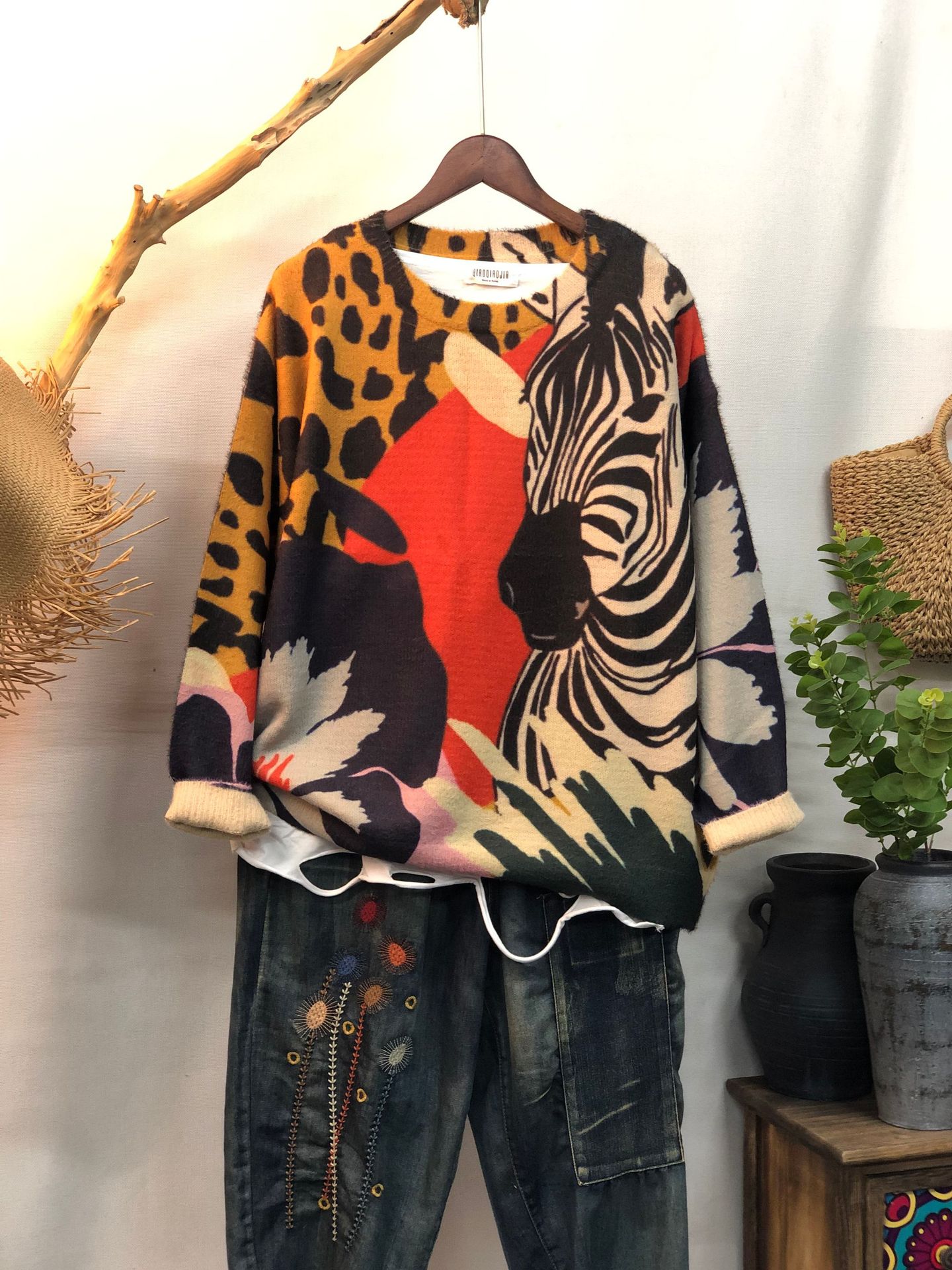 New Women's Loose-fitting Round-neck Sweater For Outerwear