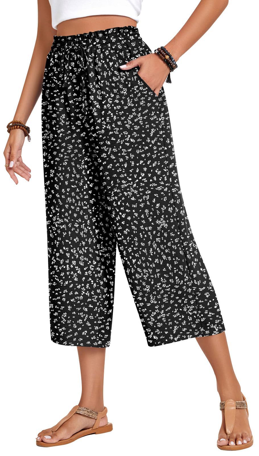 Loose-fitting Casual Wide-leg Pants With Pockets And A High Waist