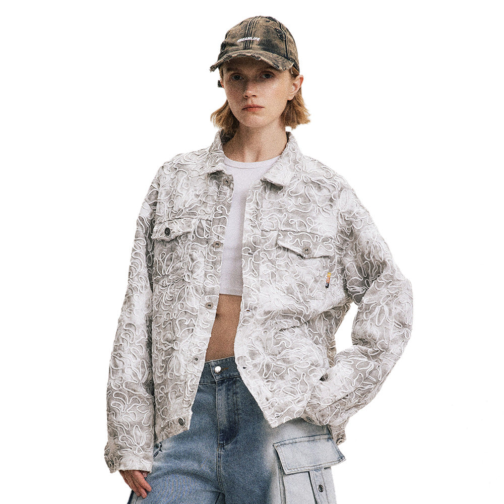 Tie-dye Gradient Loose Jacket Men's And Women's High Street