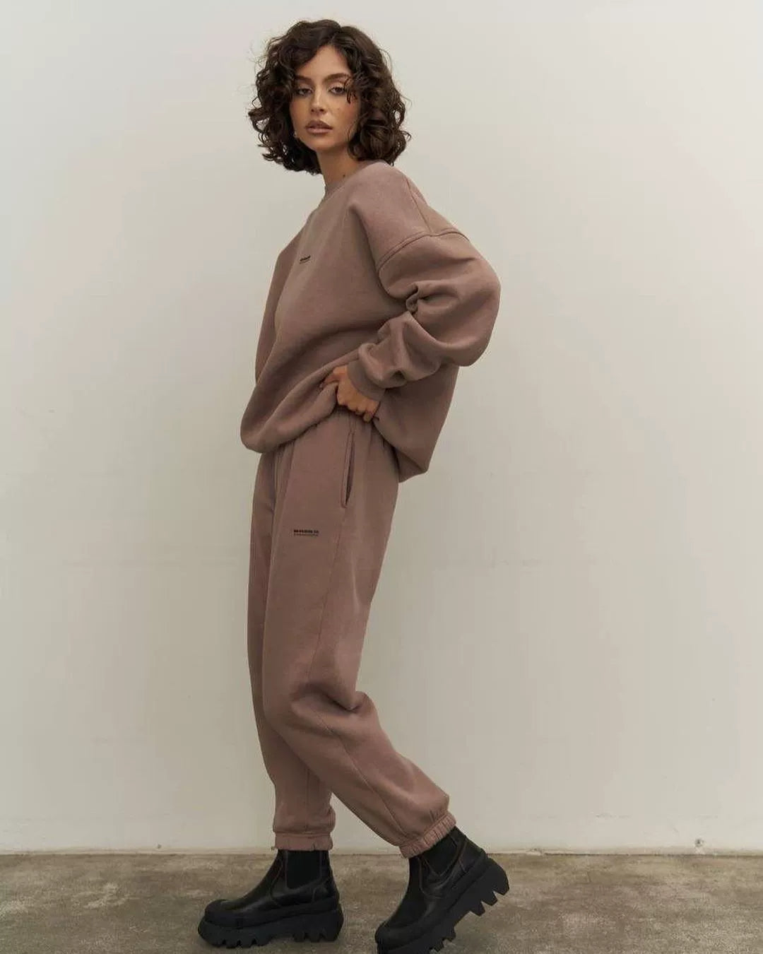 Fashion Casual Round Neck Sweatshirt Pants Set