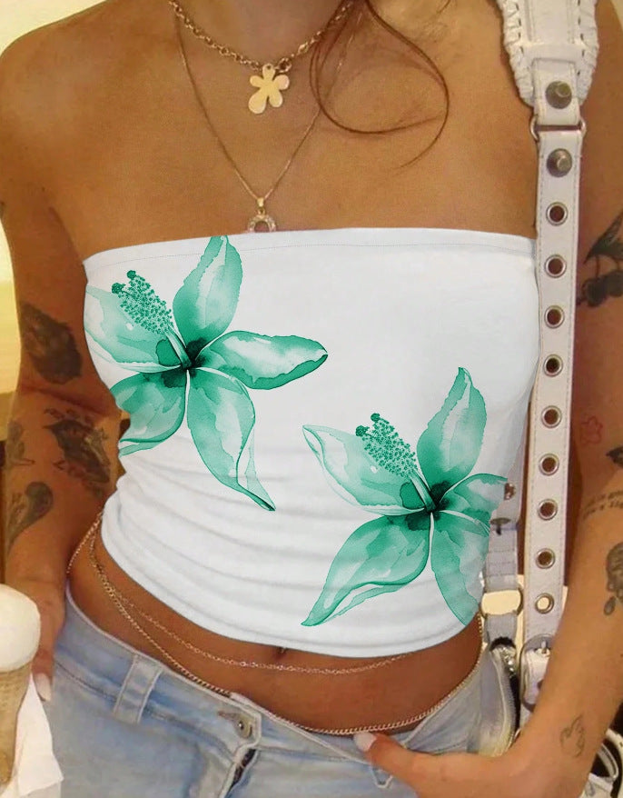 Women's Floral Print Top Sleeveless