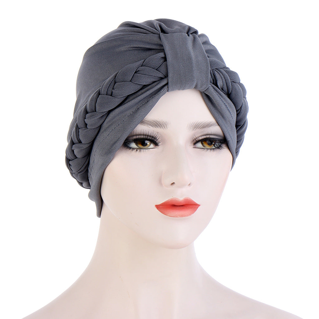 New Multi-color Crystal Hemp Three-layer Turban Hat