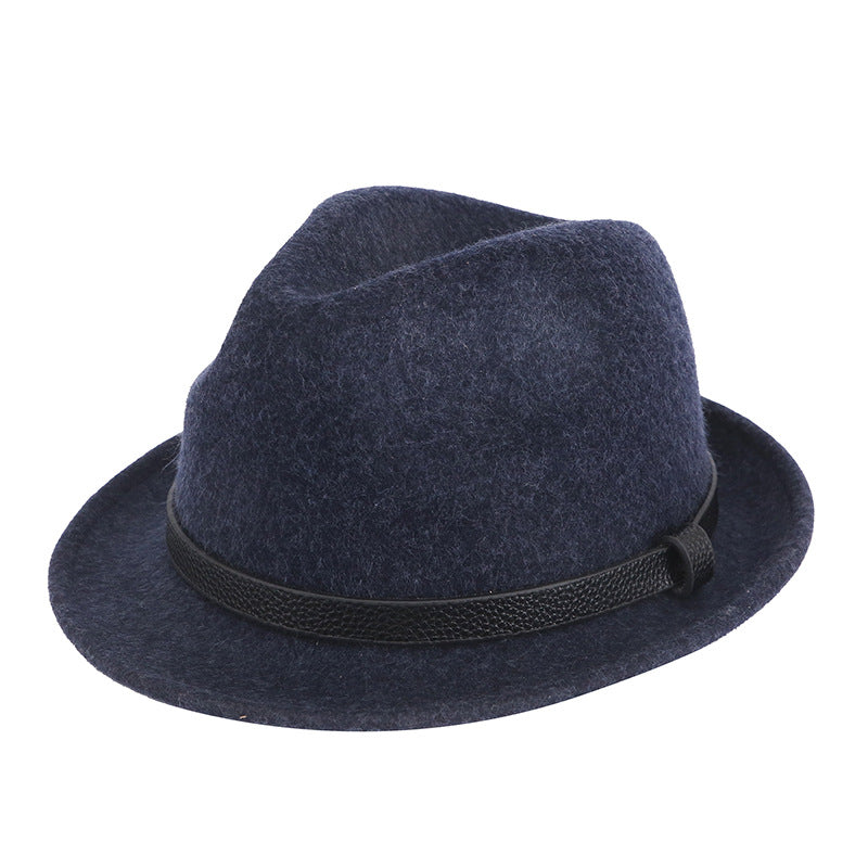 Autumn And Winter Pure Wool Rolled Edge Short Brim Bell British Gentleman Hat