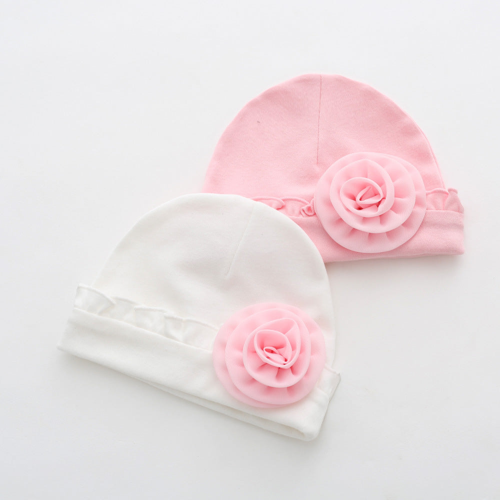 Super Smuk Stor Blomst Strikket Pige Babyhue