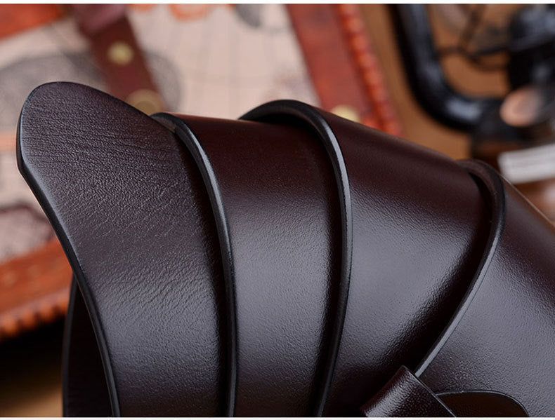 Men's Plus Size Casual First Layer Cow Leather Belt