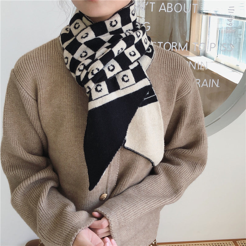 Fashionable Ladies All-match Student Letter Warm Scarf