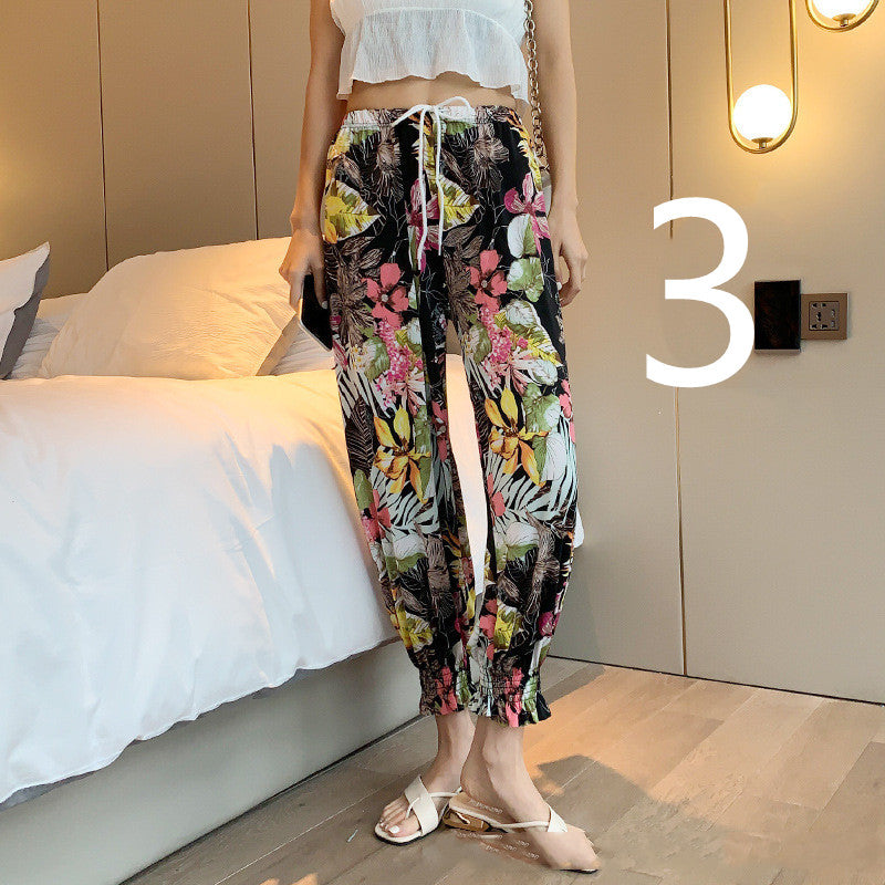 Women's Loose Drawstring High Waist Lantern Slacks