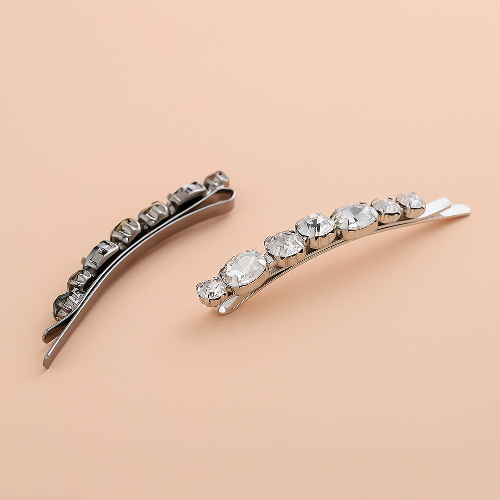 Celebrity All-match Hair Accessories Light Luxury Diamond-embedded Bangs Shredded Hairpin