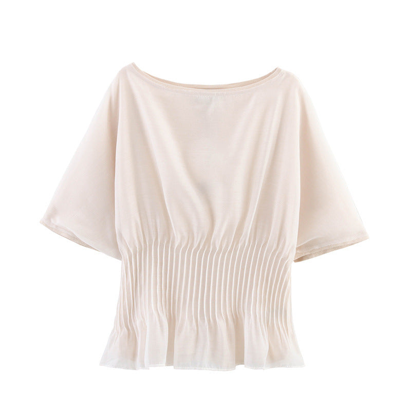 Women's Knitted Transparent Organza Patchwork Top