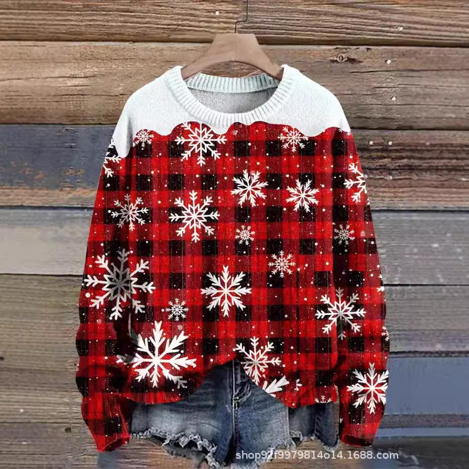 New Casual Fashion 3D Printed Christmas Printed Sweater