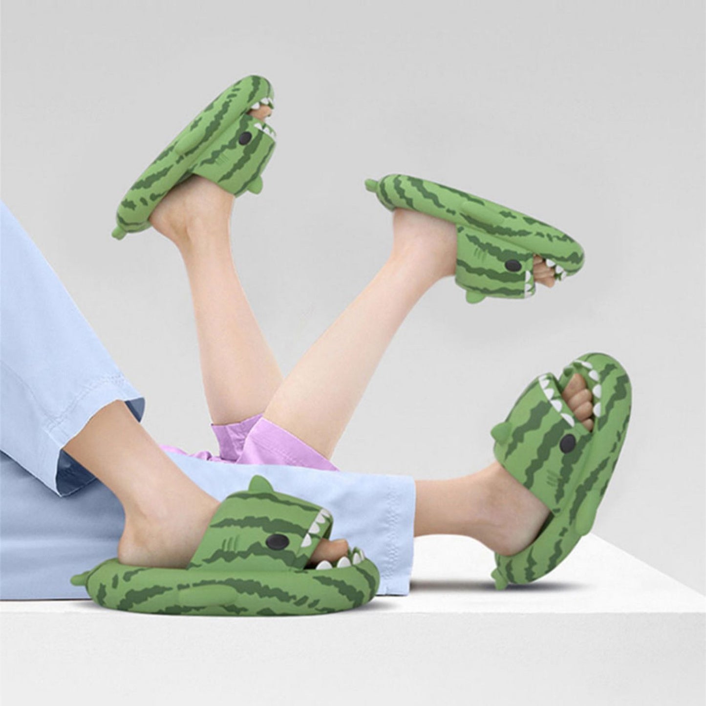 Tyksål Hjemme Indendørs Skridsikre Hajtøfler Dame Trendy