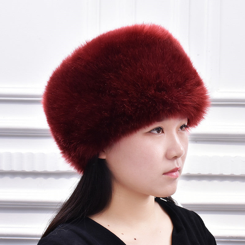 Women's Fashionable All-Match Hat, Northeast Ethnic Style Artificial Wool Hat, Winter
