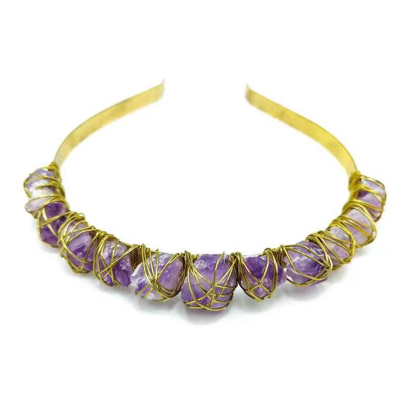 Gem Wedding Quartz Crown Hairband Gift Jewelry