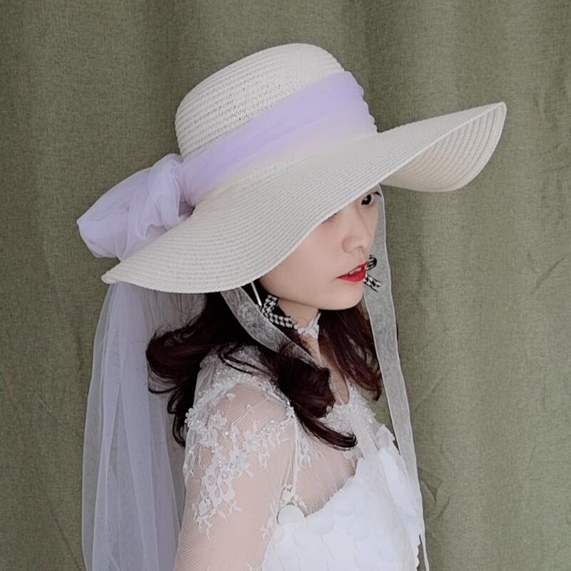 Women's Bow Exaggerated Mesh Hat