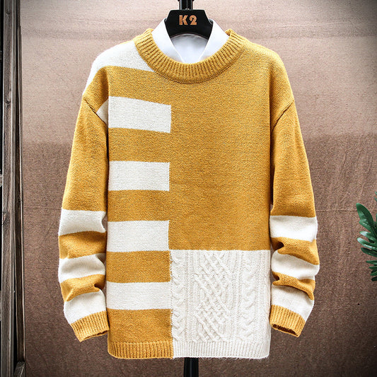Herre Afslappet Rundhals Langærmet Sweater