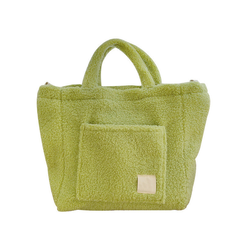 Niche Lamb Wool Cross-body Bag With Large Capacity