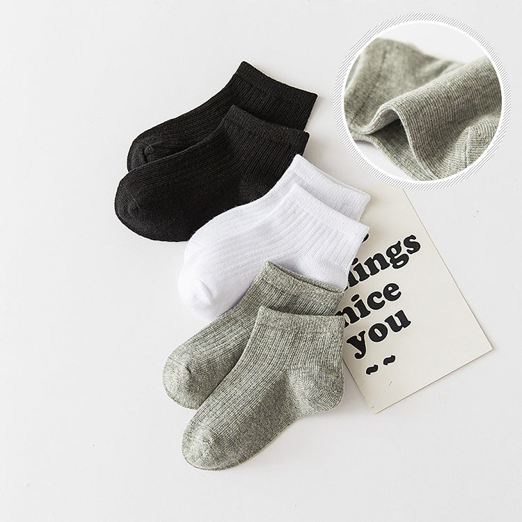 Vertical Solid Color Student Tube Socks Cotton