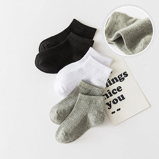 Vertical Solid Color Student Tube Socks Cotton