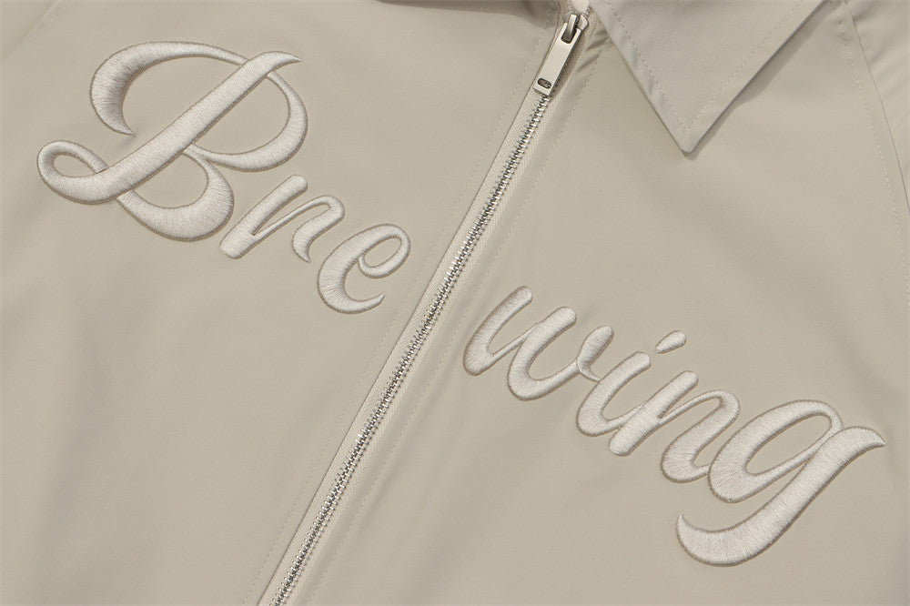 Letter Embroidered Bomber Jacket Men's Spring And Autumn