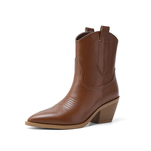 British Style Pointed Thick Heels