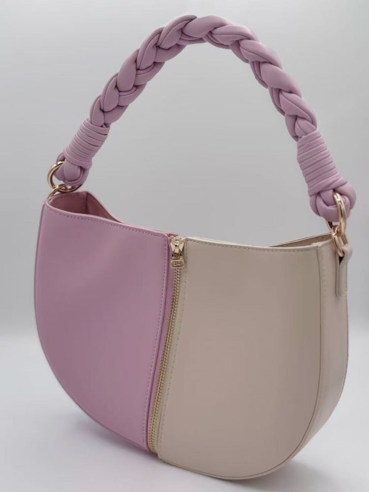 One-shoulder Underarm Bag Zipper Combination Stitching