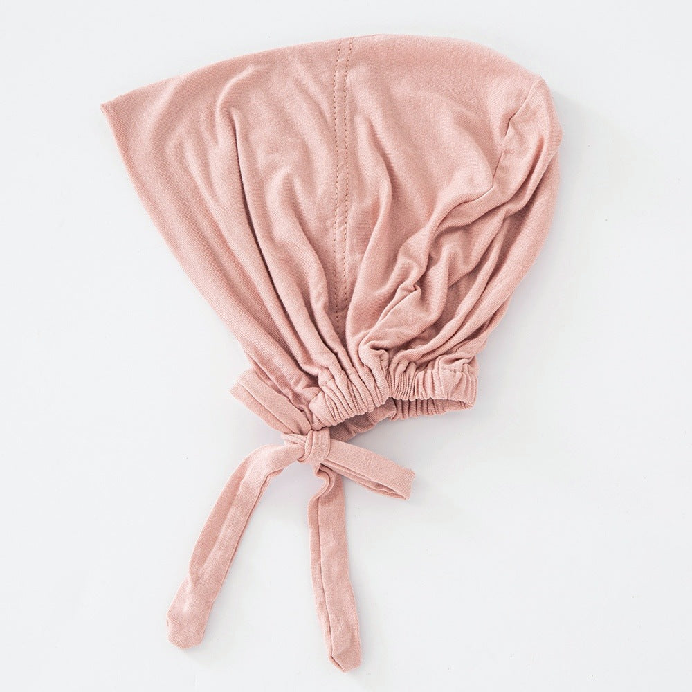 Women's Fashion Solid Color Lace-up Bottoming Hood