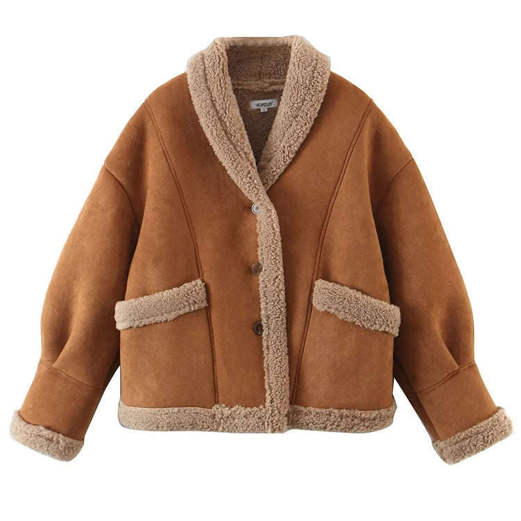 Amerikansk Vintage Enkeltradet Lammeuld Top