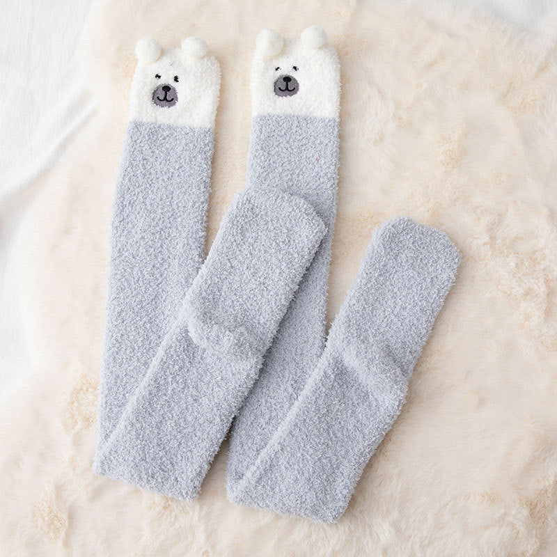 Autumn And Winter Long Coral Velvet Socks Women's Over The Knee Thickened