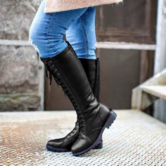 Women's Flat-bottomed Round Toe Martin Boots