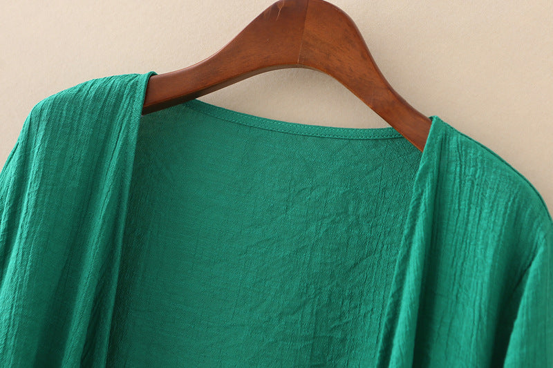 Cotton And Linen Outer Cardigan Women's Thin Shawl Summer