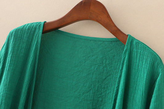 Cotton And Linen Outer Cardigan Women's Thin Shawl Summer