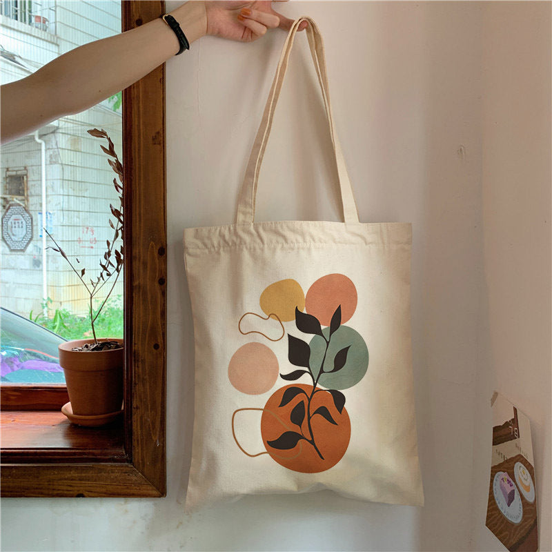Plant Print Canvas Bag Personality Creative One-shoulder Student
