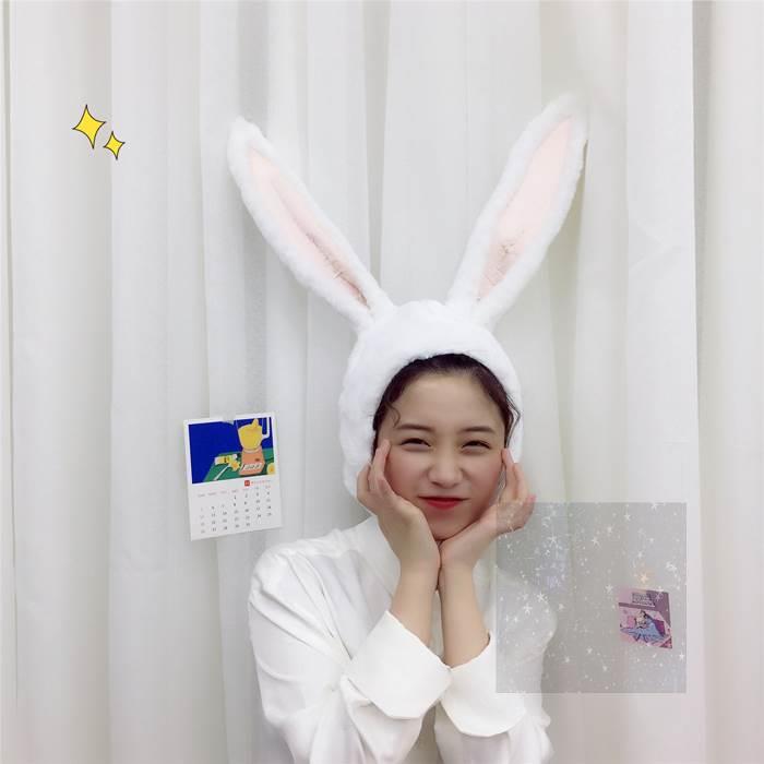Cute Plush Girl's Heart Photo Props Female Cartoon Rabbit Ears