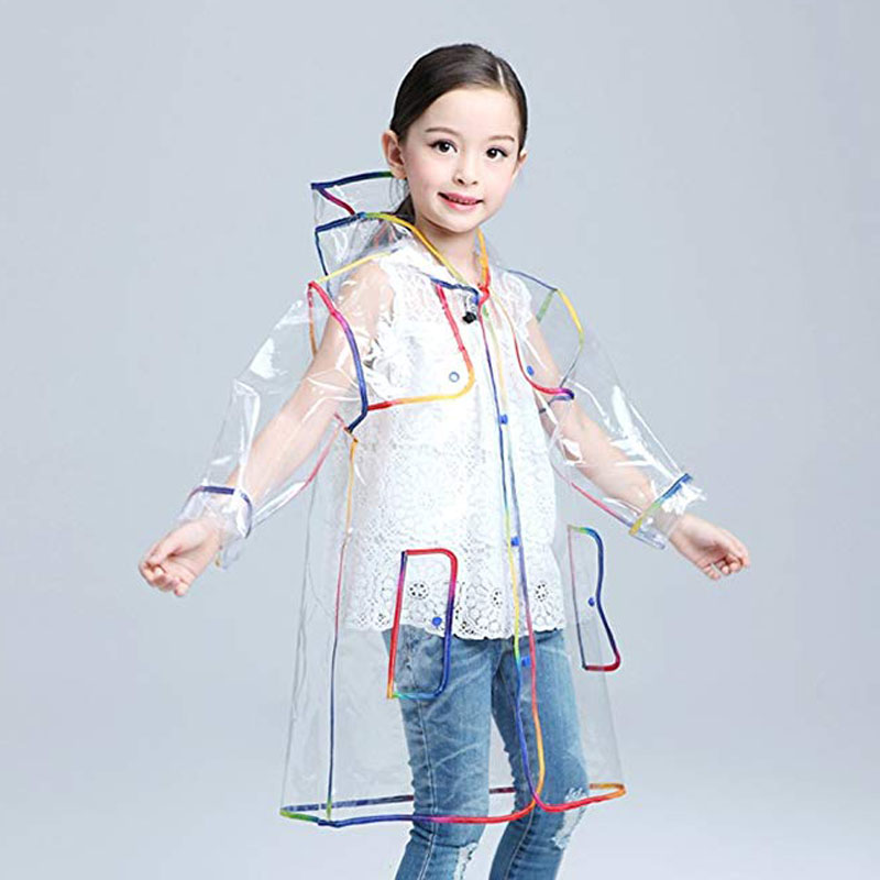 Transparent Thickening Eva Raincoat For Elementary School Students
