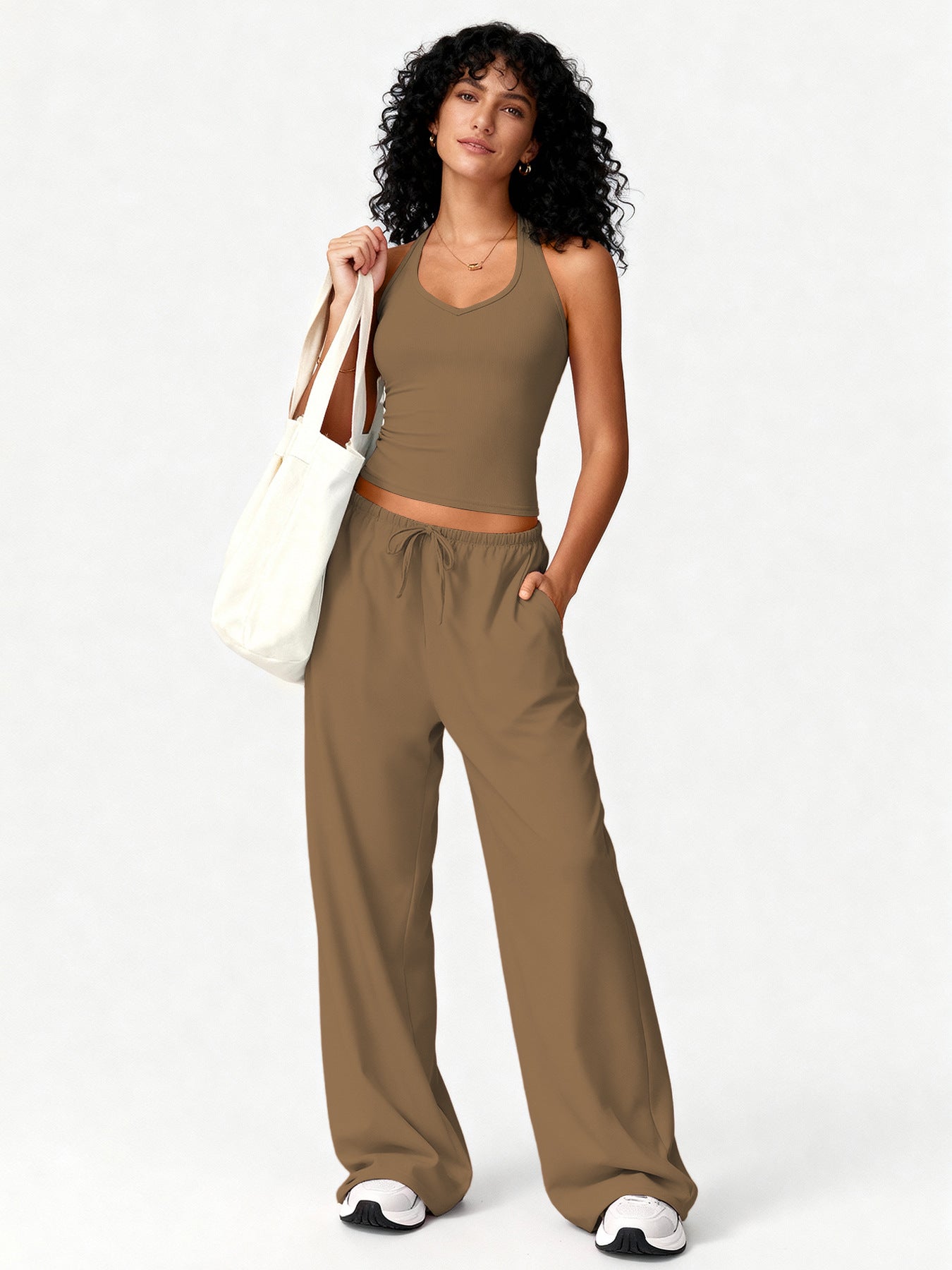 Womens Yoga Casual Top And Pants Set